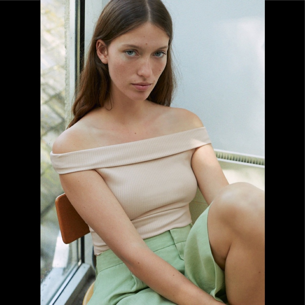 BNWT Zara off the shoulder crop top